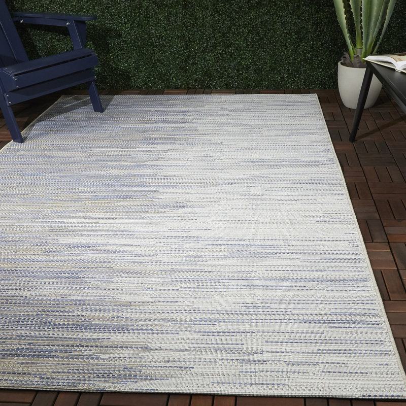 Sand & Stable Flloyd Abstract Blue/Beige Indoor / Outdoor Area Rug